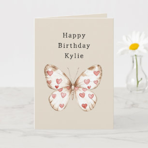 Carte Coeurs papillons Anniversaire