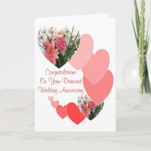 Carte Coeurs Personnalisé 60e anniversaire de Mariage