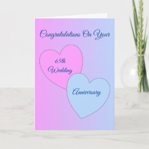 Carte Coeurs Personnalisé 65e anniversaire de Mariage