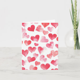 Carte Coeurs rose et rouge Salutation de Saint Valentin