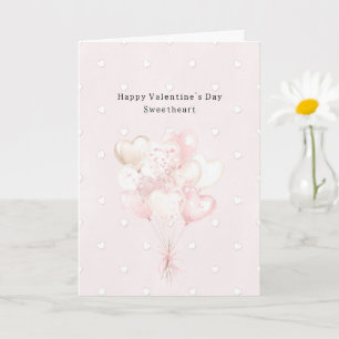Carte Cœurs roses blancs romantiques pour la Saint-Valen