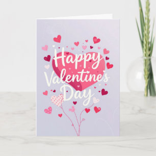 Carte Cœurs roses Joyeuse Saint-Valentin