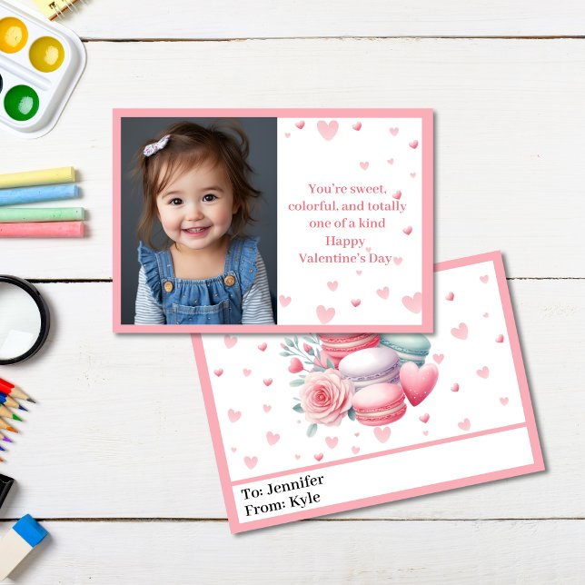Carte Coeurs roses mignons Photo Salle de classe Saint-V (Cute Pink Digital Valentines )