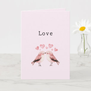 Carte Cœurs roses oiseaux de l'amour Saint-Valentin Mari