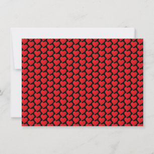 Carte Coeurs rouge noir mignon motif moderne Valentine's