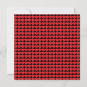 Carte Coeurs rouge noir mignon motif moderne Valentine's