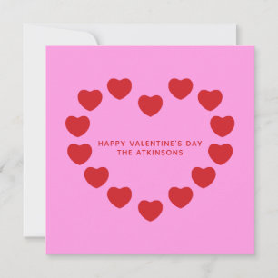 Carte Coeurs rouge rose mignon coutume moderne Saint Val