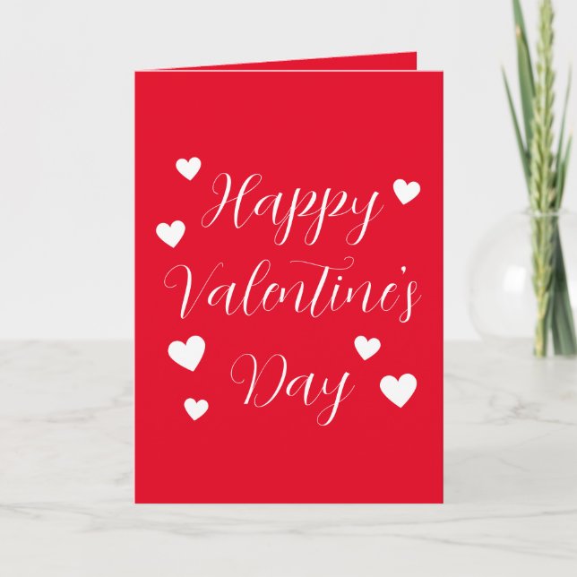 Carte Cœurs rouges blancs Joyuse Saint-Valentin  (Devant)