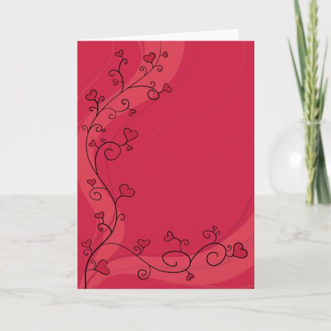 Carte Coeurs rouges croissants (Devant)