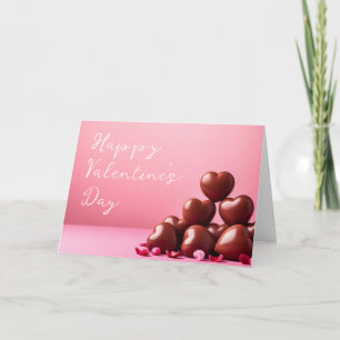 Carte Cœurs rouges sur fond rose Saint-Valentin