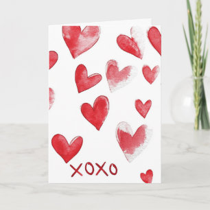 Carte Cœurs Rouges XOXO
