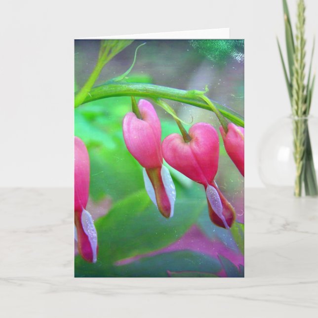 Carte Coeurs Saignants Fleurs Blank Inside Toute Occasio (Devant)