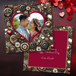 Carte Cœurs Steampunk Personnalisés pour la Saint-Valent