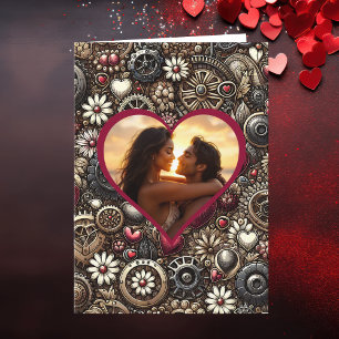 Carte Coeurs Steampunk personnalisés Saint Valentin