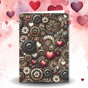 Carte Coeurs Steampunk personnalisés Saint Valentin