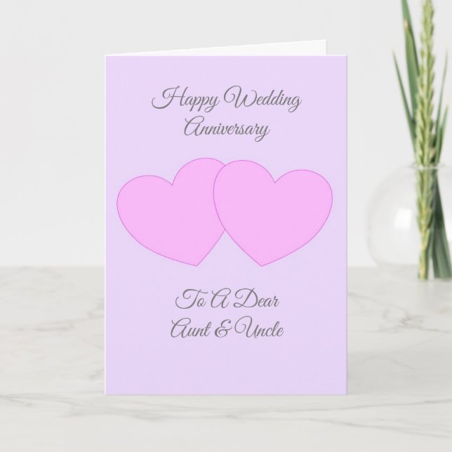 Carte Coeurs Tante Personnalisée Oncle Mariage Anniversa (Devant)