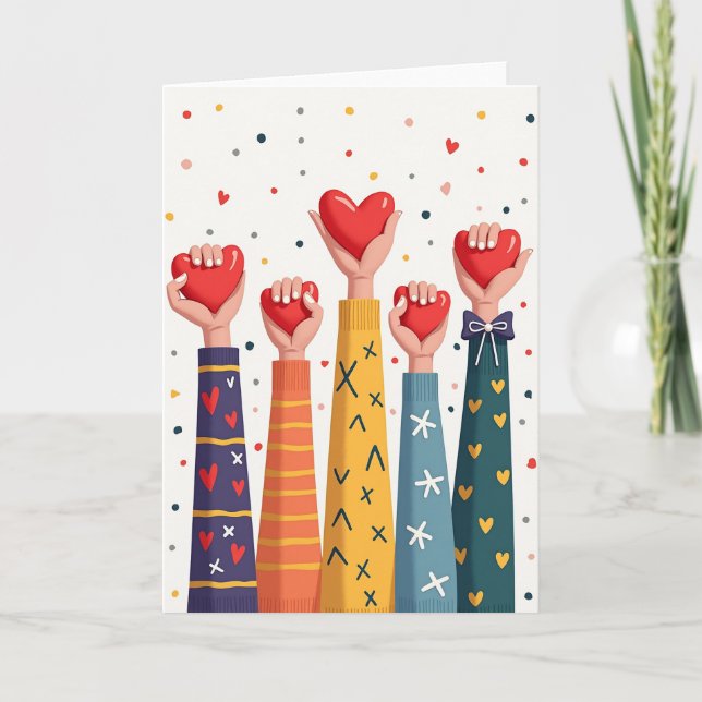 Carte Cœurs Unis d'Amour (Devant)
