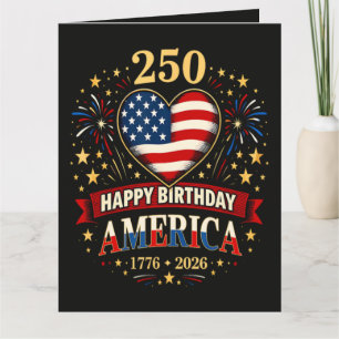 Carte Cœurs Usa 1776 2026 4 Juillet