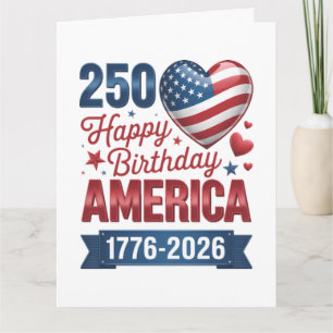 Carte Cœurs USA 1776 2026 4 juillet 