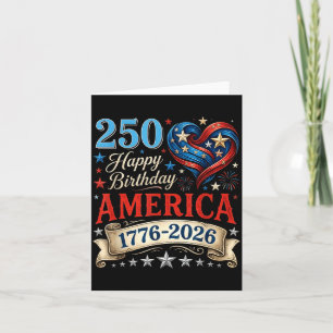 Carte Cœurs USA 1776 2026 4 juillet 250e anniversaire US