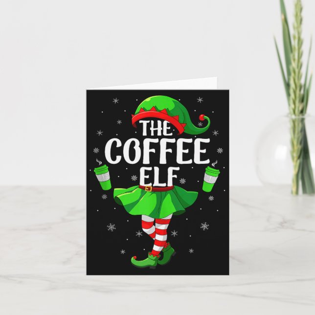 Carte Coffee Elf Christmas Girls Women Elf Squad Xmas Fa (Devant)