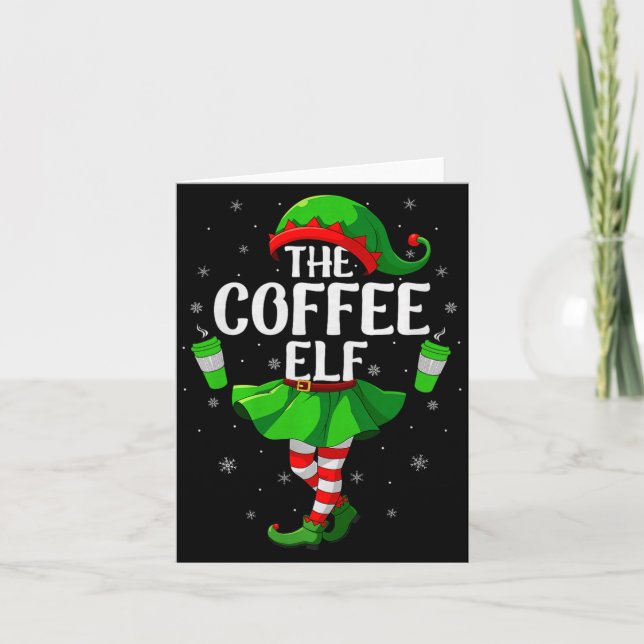 Carte Coffee Elf Christmas Girls Women Elf Squad Xmas Fa (Devant)