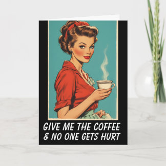 Carte COFFEE HELLO RETRO HOUSEWIFE Greeting Card