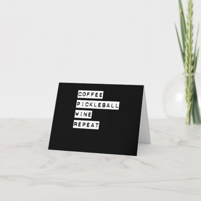 Carte Coffee Pickleball Wine Repeate (Devant)