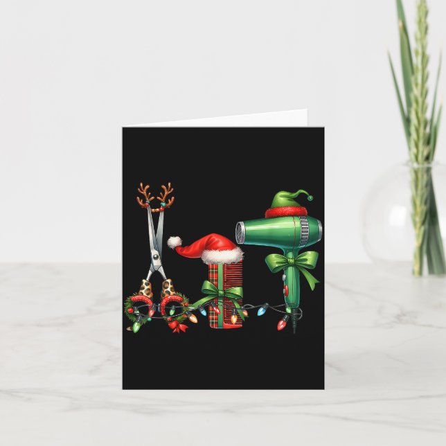 Carte Coiffeur Noël Coiffeuse licenciée Coiffeur (Devant)