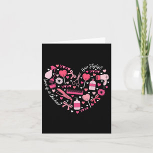 Carte Coiffeur Styliste Valentines Day Coeur Coeur Cosm