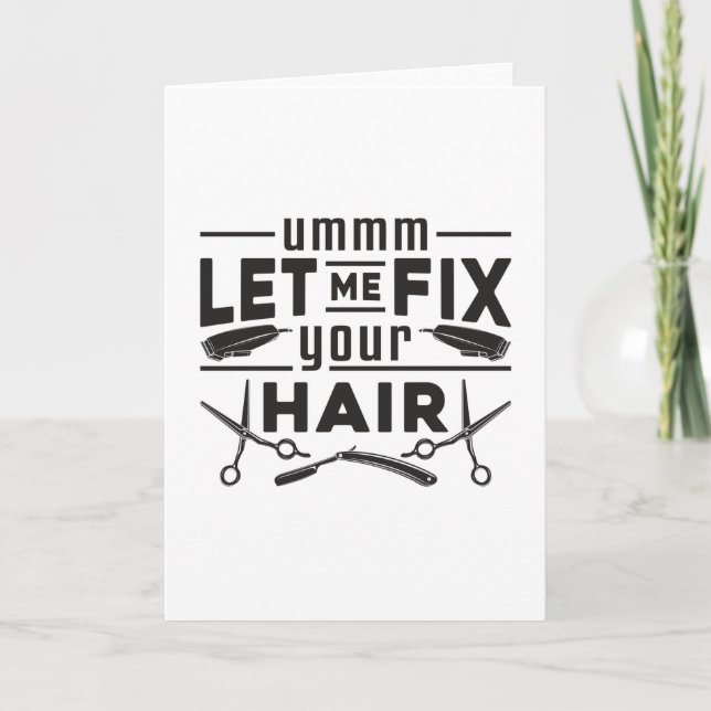 Carte Coiffeuse Stylo Barber Ciseaux Coiffeur Idée cadea (Devant)