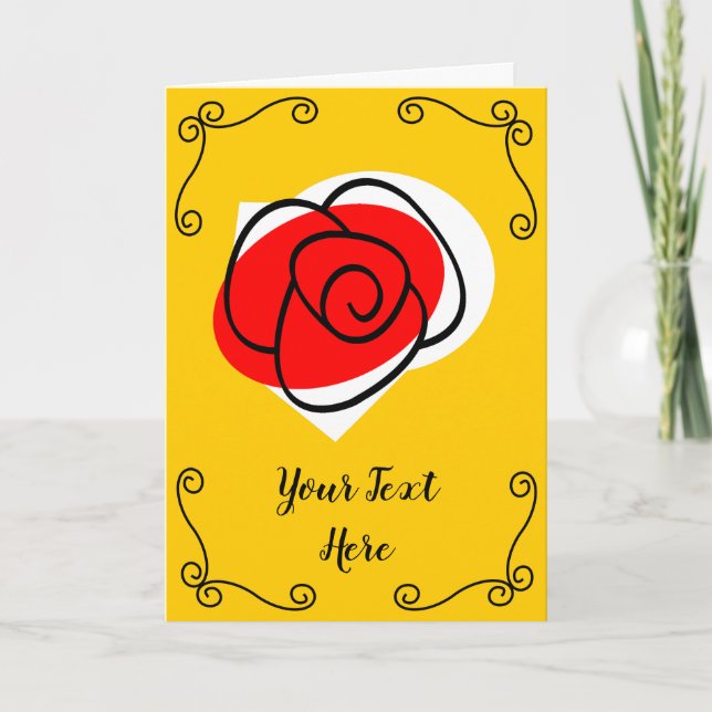 Carte Coins de Rose Espagnole Deux Texte vertical (Devant)