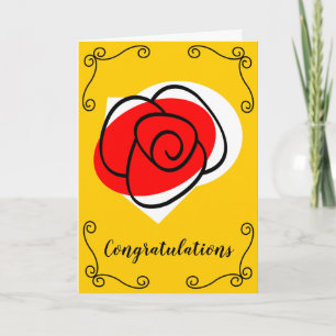 Carte Coins des Roses Espagnoles Félicitations vertical