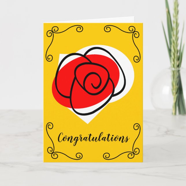 Carte Coins des Roses Espagnoles Félicitations vertical (Devant)