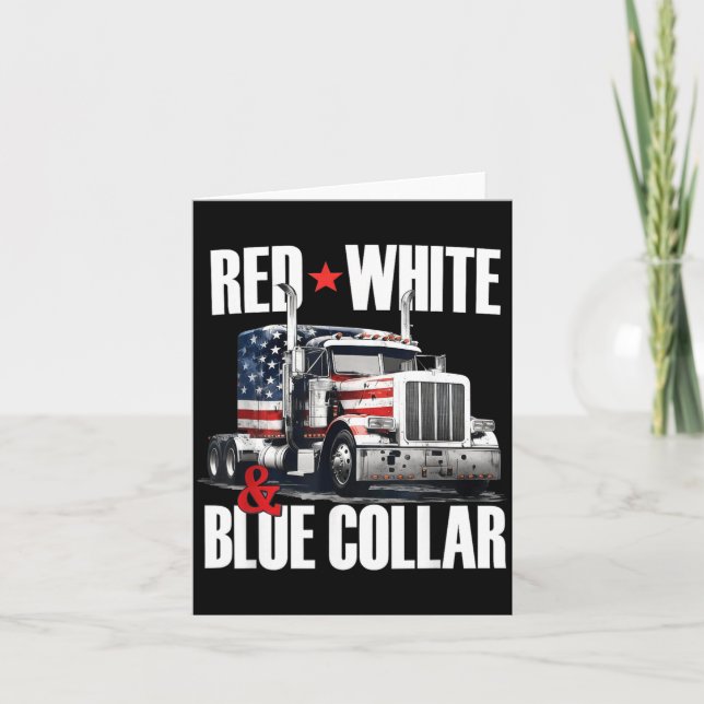 Carte Col Bleu Blanc Et Rouge Patriote Américain (Devant)