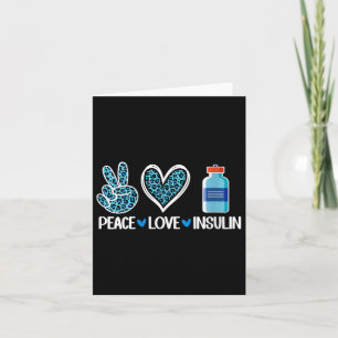 Carte Col en V pour femmes Paix Amour Insuline