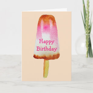 Carte Cola popsicle mignon Aquarelle d'été