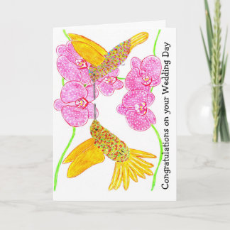 Carte Colibri aimant Jour de mariage 