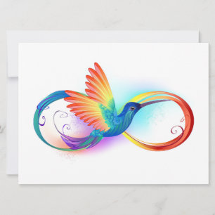 Carte Colibri arc-en-ciel avec symbole Infinity