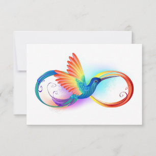 Carte Colibri arc-en-ciel avec symbole Infinity