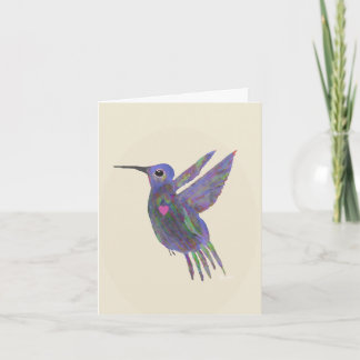 Carte Colibri avec Cœur