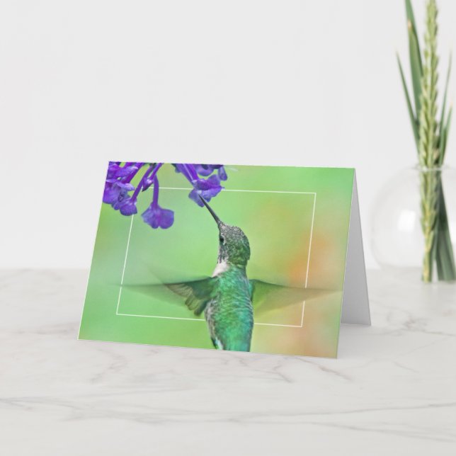Carte Colibri avec la lavande de Mona (Devant)