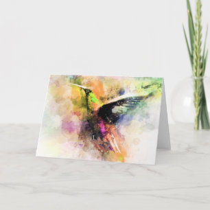 Carte Colibri d'aquarelle
