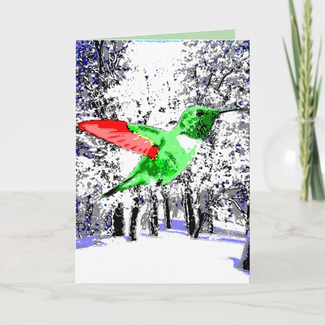 Carte Colibri de Noël  (Devant)