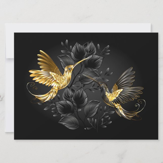 Carte Colibri noir et or (Devant)