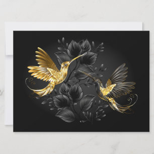 Carte Colibri noir et or