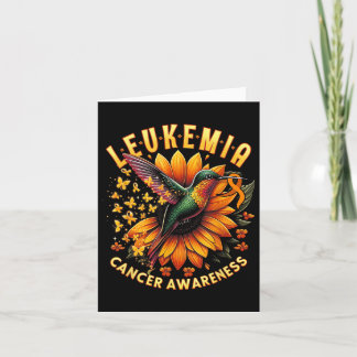 Carte Colibri Orange Tournesol Leucémie Cancer Aware