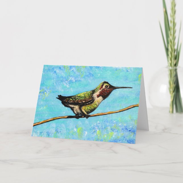 Carte Colibri prêt à voler la peinture (Devant)
