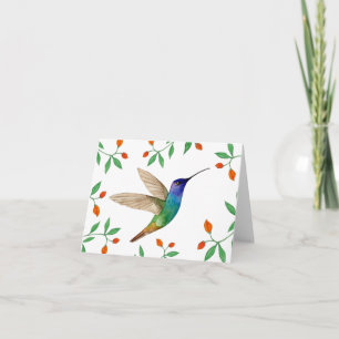 Carte Colibri saphir à queue dorée vierge