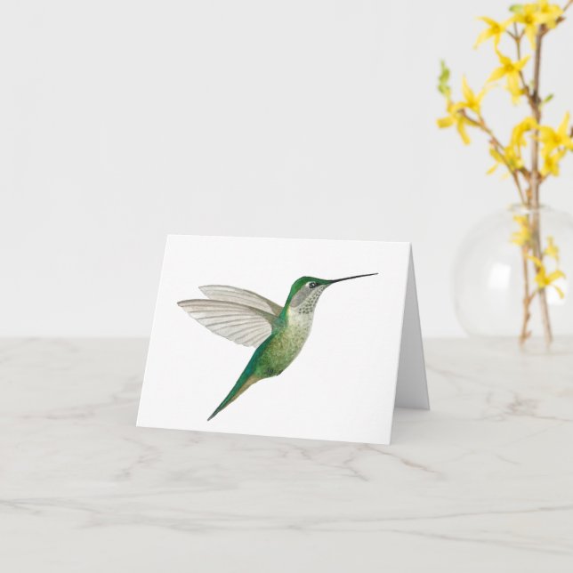 Carte Colibri vert (Fleur jaune)